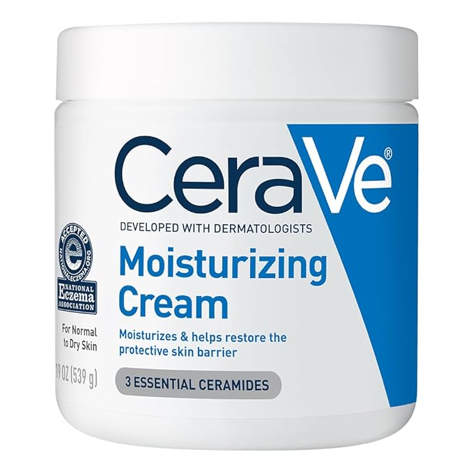 CeraVe CeraVe Moisturizing Cream, Body and Face Moisturizer for Dry Skin, Body Cream with Hyaluronic Acid and Ceramides, Daily Moisturizer, Oil-Free, Fragrance Free, Non-Comedogenic, 19 Ounce Korean face wash