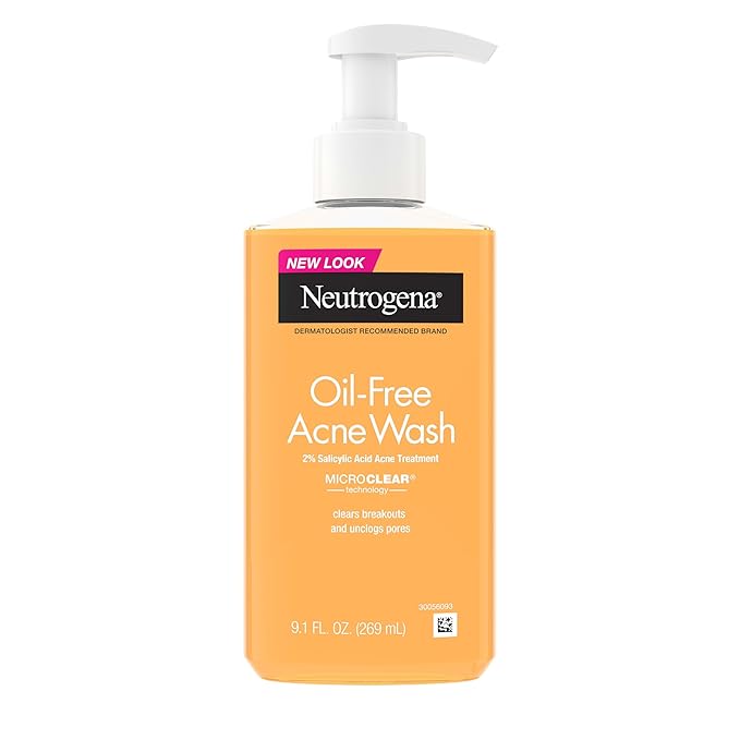 Neutrogena Neutrogena Oil-Free Acne Face Wash - Facial Cleanser with Salicylic Acid, Daily Cleanser for Oily & Acne-Prone Skin, Clears & Helps Prevent Breakouts, Clear Formula, 9.1 fl. oz. Bottle Korean face wash