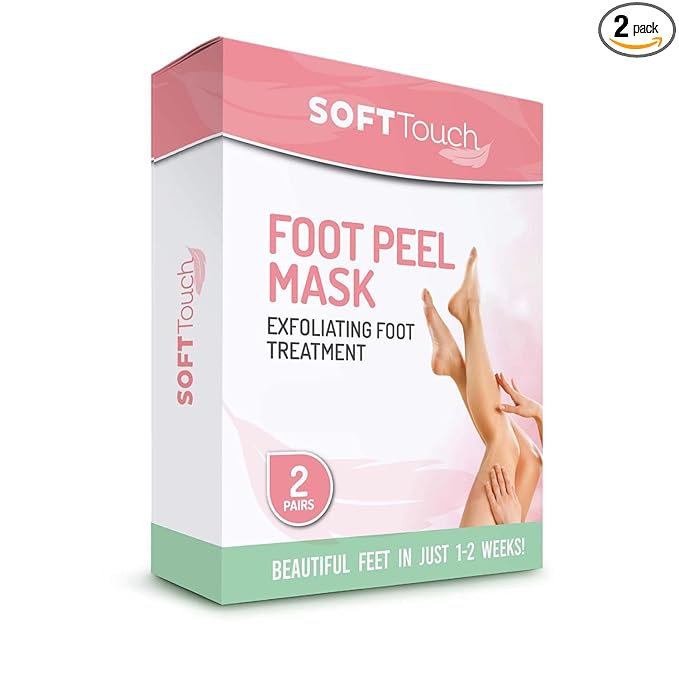 Soft Touch Dermora Soft Touch Foot Peel Mask - Pack of 2 Feet Peeling Masks for Dry, Cracked Heels & Calluses - Exfoliating Foot Mask Peel for Baby Soft Skin (Original) Korean face wash