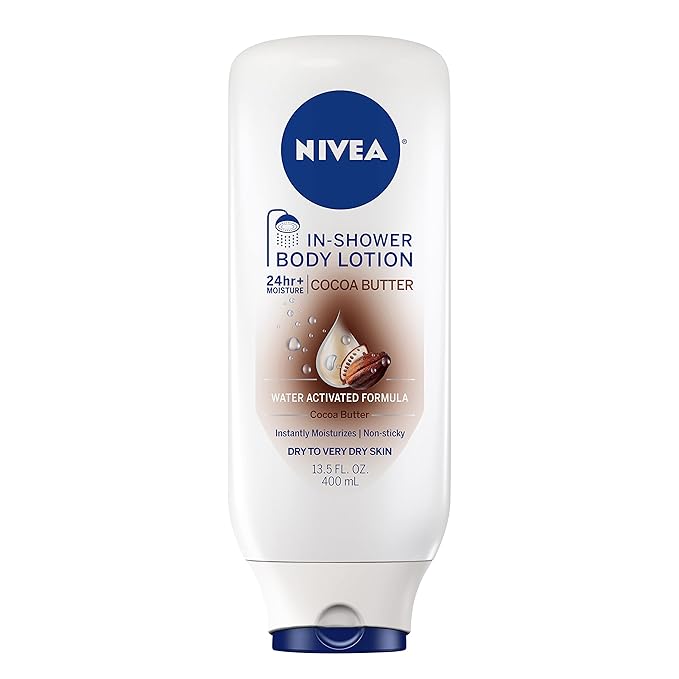 NIVEA NIVEA Cocoa Butter In Shower Lotion, Body Lotion for Dry Skin, 13.5 Fl Oz Bottle Moisturiser