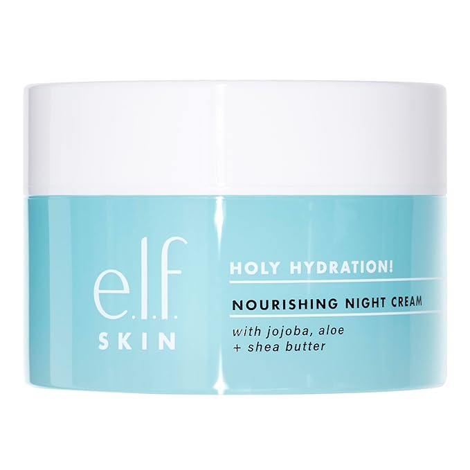 e.l.f. e.l.f. SKIN Holy Hydration! Nourishing Night Cream, Ultra-Hydrating Moisturizer, Infused with Shea Butter, Soothes Skin, 1.76 Oz (Packaging May Vary) Korean face wash