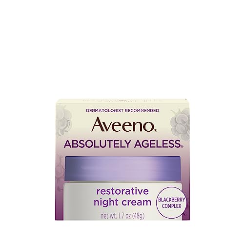 Aveeno Aveeno Absolutely Ageless Restorative Night Cream Face & Neck Moisturizer with Antioxidant-Rich Blackberry Complex, Vitamin C & E, Hypoallergenic, Non-Greasy & Non-Comedogenic, 1.7 fl. oz Moisturiser