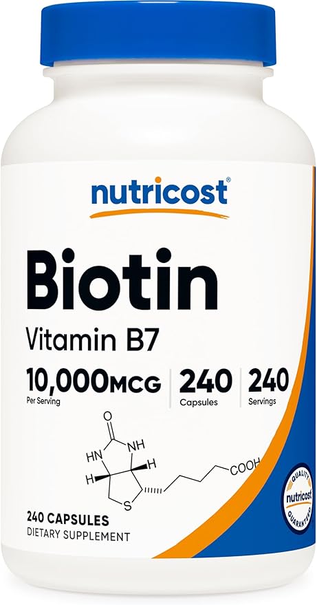 Nutricost Nutricost Biotin (Vitamin B7) 10,000mcg (10mg) Vitamin Supplement, 240 Capsules - Vegetarian, Gluten Free, Quick Release, Non-GMO skincare