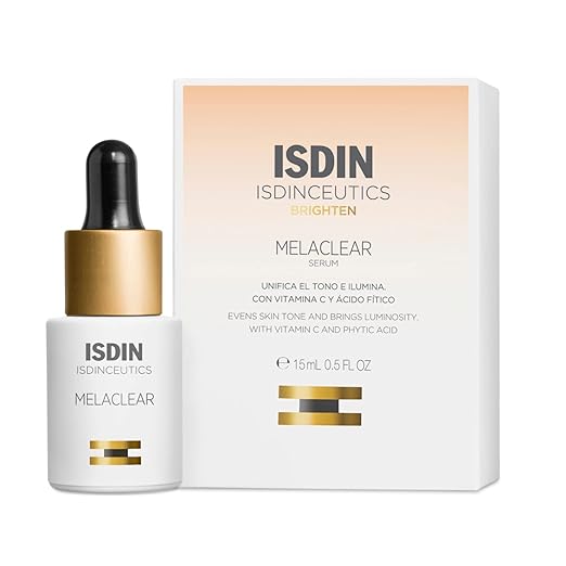 ISDIN Isdinceutics Melaclear Dark Spot Correcting Serum for Face - Sun Spot Reducer that Contains Vitamin C and Antioxidants, to Even Skin Tone from Sun Exposure 0.5 FL OZ Serum