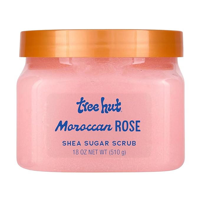 Tree Hut Tree Hut Moroccan Rose Shea Sugar Scrub, Exfoliating & Hydrating Body Scrub with Shea Butter & Essential Oils, Smooth & Soften Skin, 18 oz Exfoliator