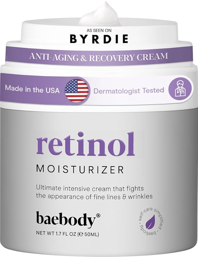 Baebody Baebody Made in USA Retinol Cream for Face - Anti Aging Face Cream for Fine Lines and Wrinkles - With Jojoba Oil & Vitamin E - Beauty Gifts for Women (50 ml/1.7 fl oz) Moisturiser