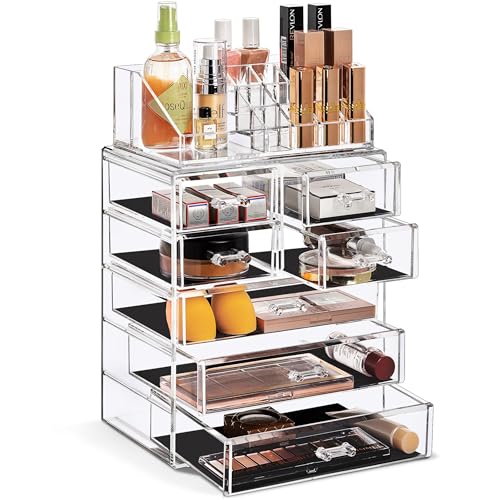 Sorbus Sorbus Acrylic Makeup Organizer Set, 7-Drawer Vanity & Countertop Cosmetic Storage with Small & Wide Compartments, CLear Makeup Storage for Brushes, Jewelry – Holiday Gift for Women & Teens skincare
