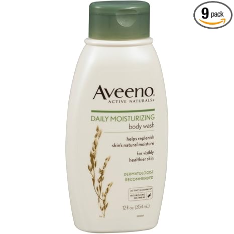 Aveeno AVEENO Active Naturals Daily Moisturizing Body Wash 12 oz (Pack of 9) Moisturiser