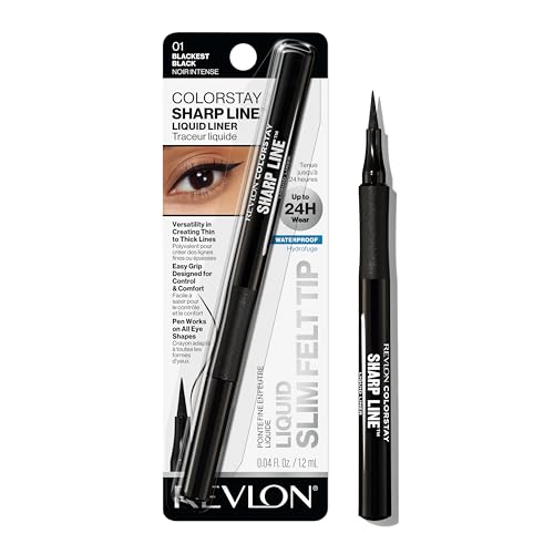 REVLON Revlon Liquid Eyeliner Pen, ColorStay Sharp Line Eye Makeup, Waterproof, Smudge-proof, Longwearing with Slim Tapered Tip, Sharp Line skincare