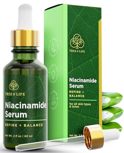 Tree of Life Tree of Life Beauty Niacinamide Vitamin B3 Serum, Hydrating Face Oil for Dark and Age Spots, Tightens Pores, Facial Serums for Sensitive Skin with Hyaluronic Acid and Vitamin E, 2 Fl Oz Serum