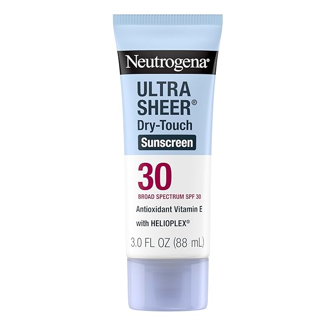 Neutrogena Neutrogena Ultra Sheer Dry-Touch Sunscreen SPF 30 for Face & Body, Lightweight Non Greasy Broad Spectrum UVA/UVB Protection, No White Cast, Water Resistant (80 Min) Travel Sunscreen Lotion, 3 fl oz Sunscreen