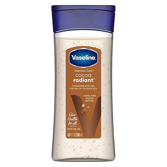 Vaseline Vaseline Intensive Care Cocoa Radiant for Glowing Skin Body Gel Oil Made with Pure Cocoa Butter + Replenishing Oils 6.8 oz skincare