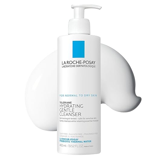 La Roche-Posay Toleriane Hydrating Gentle Face Cleanser, Hydrating Facial Cleanser With Niacinamide + Ceramides, Daily Face Wash For Dry Skin To Normal Skin, Sensitive Skin Tested, Fragrance Free Korean face wash