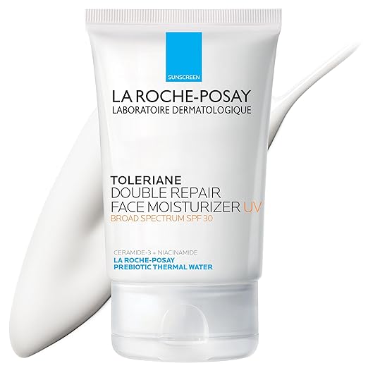 La Roche-Posay Toleriane Double Repair UV SPF Moisturizer for Face, Daily Facial Moisturizer with Sunscreen SPF 30, Niacinamide and Glycerin, Oil Free, Moisturizing Sun Protection Sunscreen