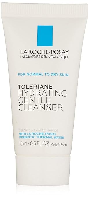 La Roche-Posay Tolerance Hydrating Gentle Face Wash Cleanser for Normal to Dry Sensitive Skin, 0.5 Fl Oz Korean face wash