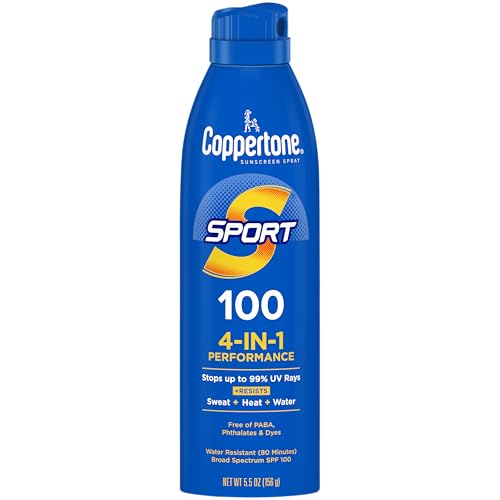 Coppertone Coppertone SPORT Continuous Sunscreen Spray Broad Spectrum SPF 100 (5.5 Ounce) (Packaging may vary) Sunscreen