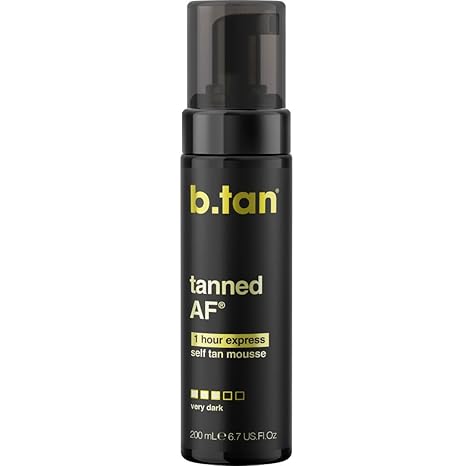 B.TAN b.tan Dark Self Tanner Mousse | Get Tanned - Best, 1 Hour Express Sunless Tanning Foam, No Fake Tan Smell, Ultra Dark Bronzing Glow, Face & Body, Vegan, Cruelty Free, 6.7 Fl Oz skincare
