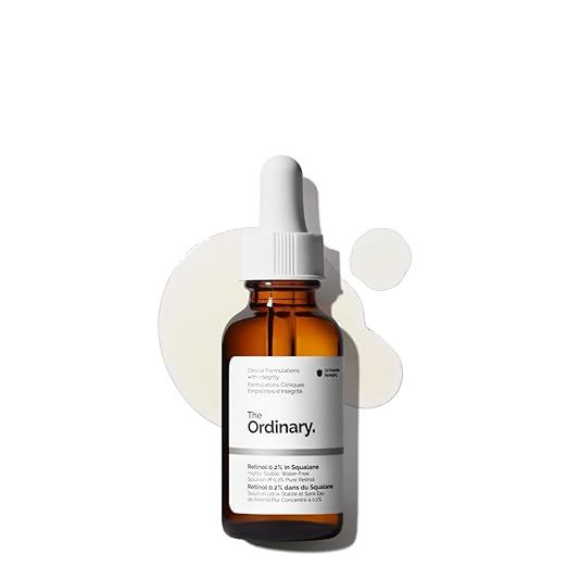 The Ordinary Retinol 0.2% in Squalane, Gentle Retinol Serum for the Face That Is Anti-Aging and Skin Smoothing, 1 Fl Oz Serum