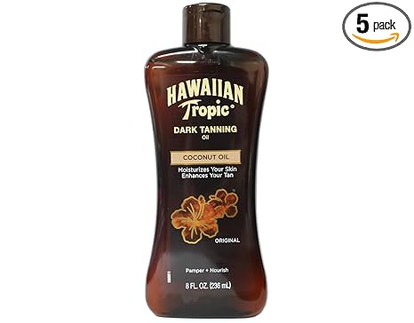 Hawaiian Tropic Hawaiian Tropic Dark Tanning Oil Original - 8 oz, Pack of 5 skincare