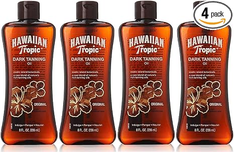 Hawaiian Tropic Hawaiian Tropic Dark Tanning Oil Original - 8 oz, Pack of 4 skincare