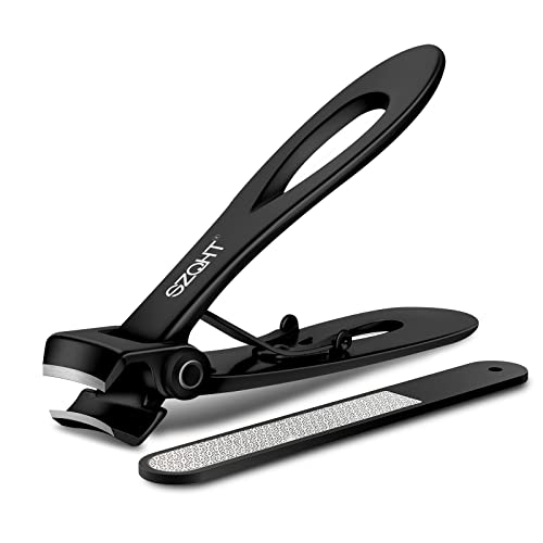 SZQHT SZQHT Ultra Wide Jaw Opening Nail Clippers Set, Toenail Clippers for Thick Nails, Heavy Duty Nail Cutter, Stainless Steel Toe Nail Clippers for Seniors, Men & Women Manicure,Pedicure,Big(Black) skincare