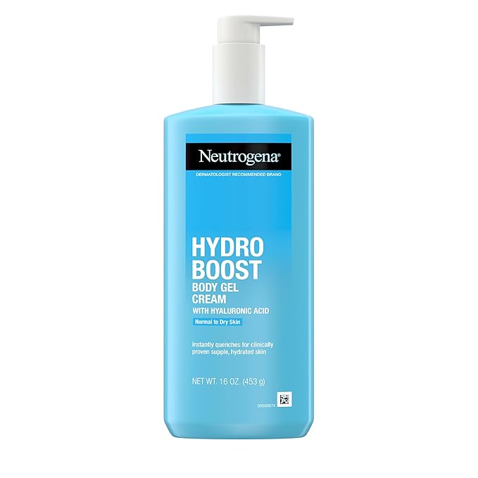 Neutrogena Neutrogena Hydro Boost Body Gel Cream, Hydrating Body Lotion with Hyaluronic Acid for Normal to Dry Skin, Lightweight Fragrance-Free Hyaluronic Acid Moisturizer, 16 OZ Moisturiser