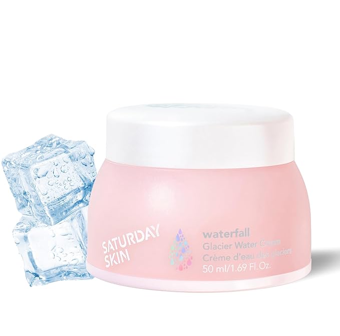 Saturday Skin Saturday Skin Waterfall Glacier Water Face Cream – Oil Free Korean Face Moisturizer for Oily Skin, Lightweight Gel Face Moisturizer & Cute Moisturizer, Day & Night Korean Night Cream(1.69 Fl Oz/50ml) Moisturiser