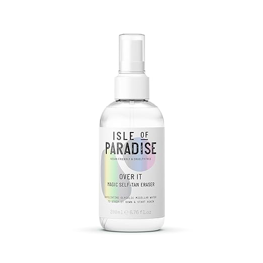 Isle of Paradise Over It Magic Self Tan Eraser - Exfoliating Glycolic Micellar Water, Vegan and Cruelty Free, 6.76 Fl Oz Exfoliator