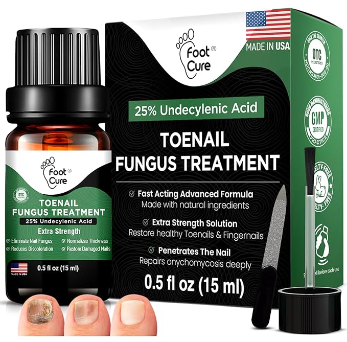 FOOT CURE Foot Cure Toenail Fungus Treatment Extra Strength – Athletes Foot Treatment for Toenails, Restorative Nail Repair for Damaged Nails, Toenail Softener with Tea Tree Oil & Oregano Oil - Made in USA skincare