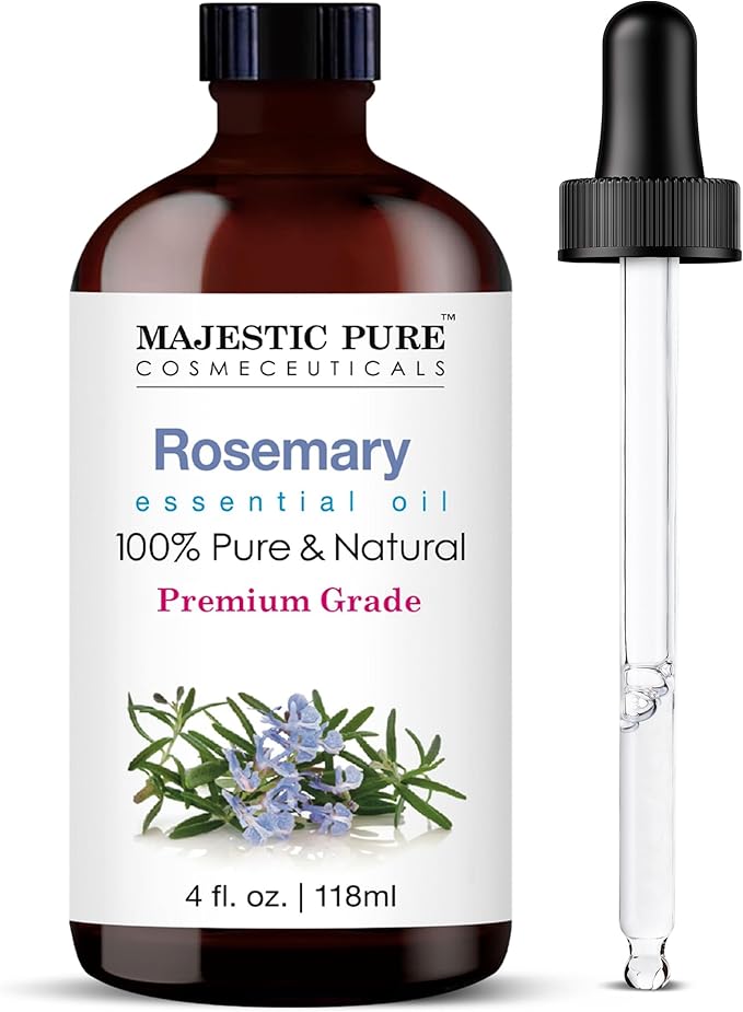 Majestic Pure Majestic Pure Essential Oil with Glass Dropper - 100% Pure and Natural - Essential Oils for Diffuser, Aromatherapy, Soap and Candle Making, Rosemary Essential Oil, Rosemary Oil, 4 Fl Oz Korean face wash