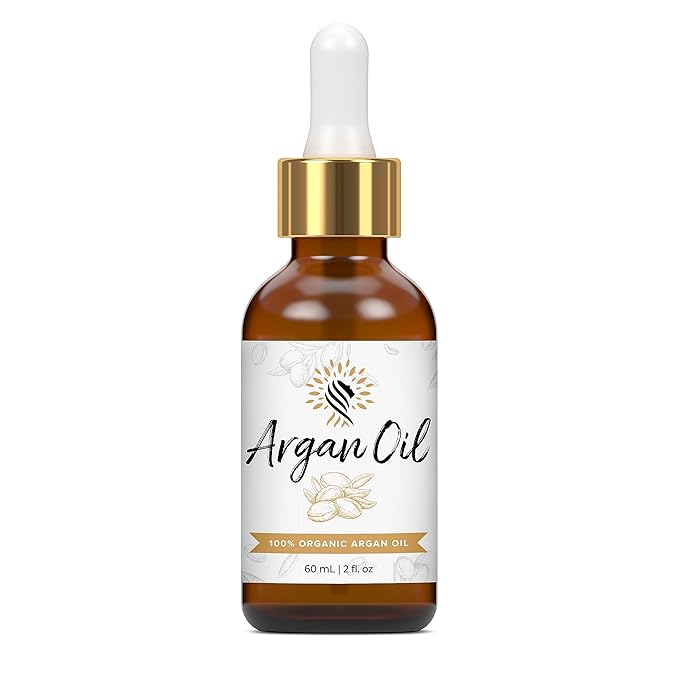 Argan Cosmetics Argan Cosmetics 100% Pure Organic Moroccan Argan Oil for Hair, Skin, Nails, Cuticles, Face & Beards - Cold Pressed, Unscented - Filtered Through Cotton & Charcoal - All Natural Moisturizer - 2 Fl Oz Moisturiser