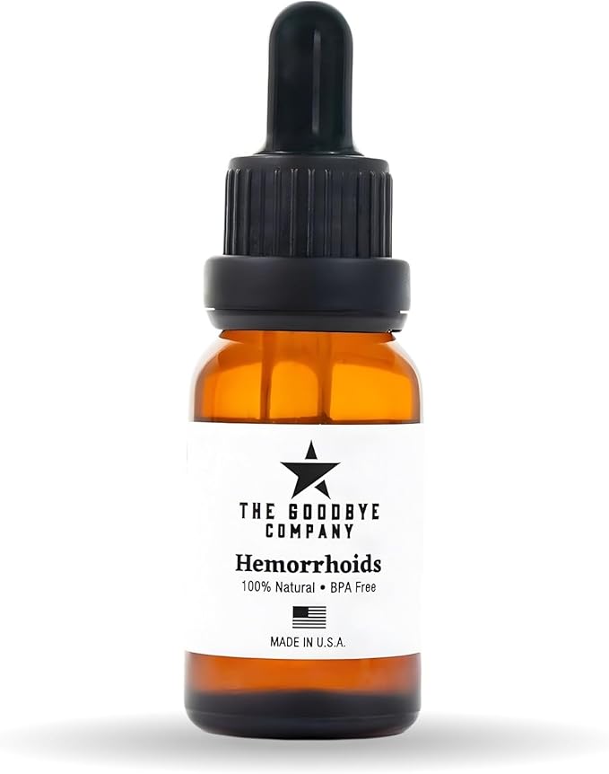 The Goodbye Company The Goodbye Company Organic Hemorrhoid Relief Serum - Natural Witch Hazel Treatment for Pain, Itch & Swelling - Internal External Soothing Formula - Vegan, USA Made, 15mL Serum