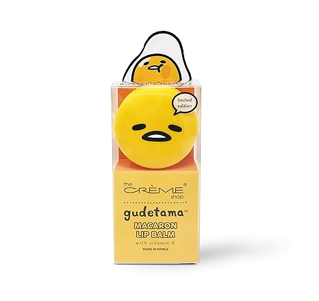The Crème Shop The Crème Shop x Sanrio Hello Kitty Macaron Lip Balm (Gudetama Pineapple Sherbert) Korean Cute Scented Pocket Portable Soothing Advanced Must-Have on-the-go skincare