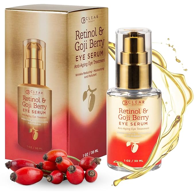 Clear Beauty Clear Beauty Retinol & Goji Berry Under Eye Serum - Dermatologist Tested, Diminishes Fine Lines, Wrinkles, Eye Bags & Dark Circles , Clean Beauty, Cruelty-Free Korean Skin Care - All Skin Types Serum