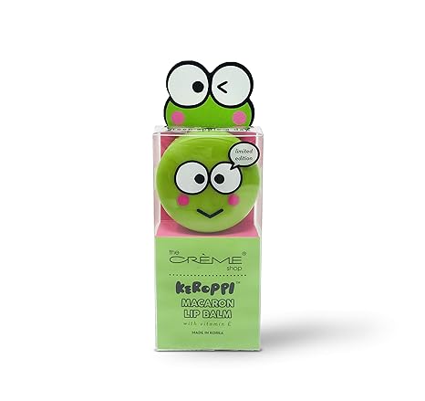 The Crème Shop The Crème Shop x Sanrio Hello Kitty Macaron Lip Balm (Keroppi Green Apple A Day) Korean Cute Scented Pocket Portable Soothing Advanced Must-Have on-the-go skincare