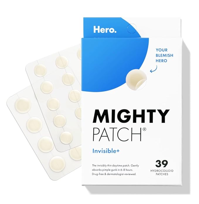 Mighty Patch Mighty Patch™ Invisible+ Patch - Daytime Hydrocolloid Acne Pimple Patches for Covering Zits and Blemishes, Ultra Thin Spot Stickers for Face and Skin (24 Medium and 15 Small Patches) skincare