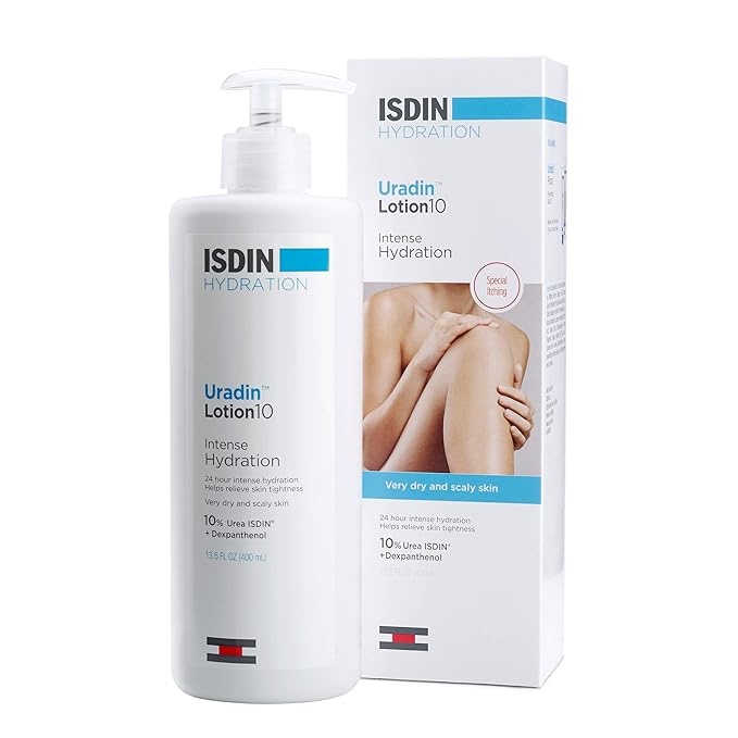 ISDIN ISDIN Body Lotion Uradin 10, 24-Hour Intense Hydration, Non-Greasy, Fast-Absorbing Moisturizer for Dry or Very Dry Skin, Helps Relieve Itching Due to Dryness, 13.5 Fl. Oz. Moisturiser