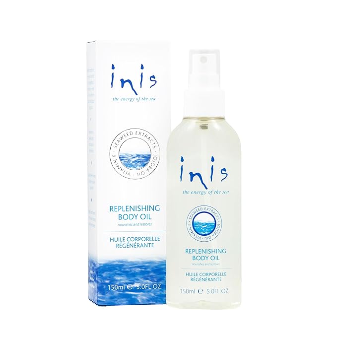 Inis the Energy of the Sea Inis the Energy of the Sea Replenishing Body Oil - Fast Absorbing Moisturizing Spray - Made with Hydrating Jojoba Oil for Dry Skin - Enriched with Seaweed Extracts & Vitamin E – 5 Fl Oz Moisturiser