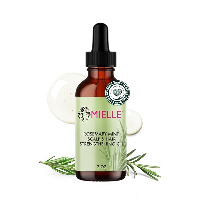 Mielle Mielle Organics Rosemary & Mint Hair Oil - Strengthening Biotin Oil Infused Frizzy & Damaged Hair Care - Split Ends & Dry Scalp Treatment to Support Longer, Healthier Strands, 2oz skincare