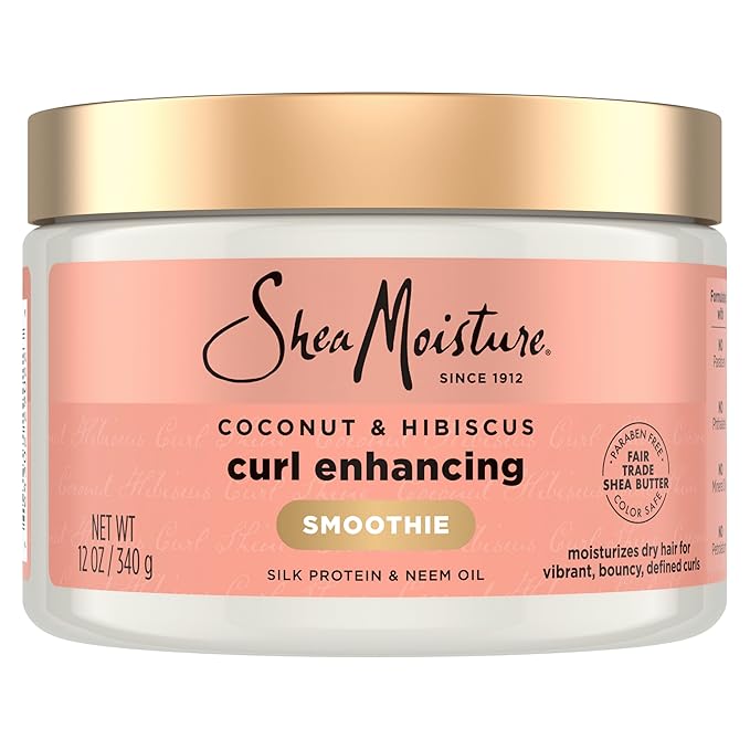 Shea Moisture SheaMoisture Smoothie Curl Enhancing Cream Coconut and Hibiscus for Thick, Curly Hair Sulfate Free and Paraben Free 12 oz Moisturiser