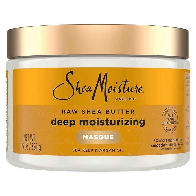 Shea Moisture SheaMoisture Raw Shea Butter Deep Moisturizing Hair Masque for Curly Hair Raw Shea Butter Deep Conditioner to Moisturize and Renew Hair 11.5 oz Moisturiser