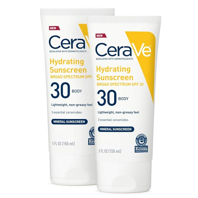 CeraVe CeraVe 100% Mineral Sunscreen Spf 30 | Body Sunscreen With Zinc oxide & Titanium Dioxide for Sensitive Skin | 5 Oz, Pack Of 2 Sunscreen