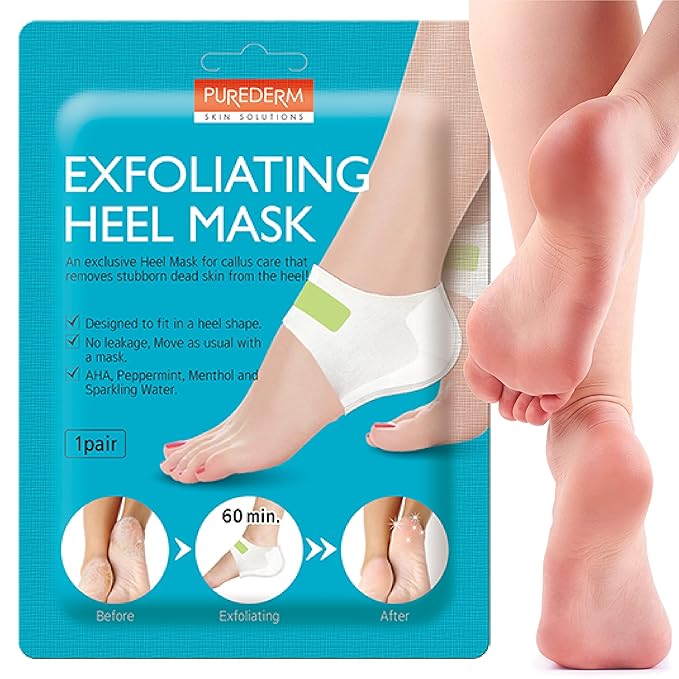 Purederm Purederm Exfoliating Heel Mask (1 Pair) – Heel Peeling masks gently remove calluses from your heel Korean face wash