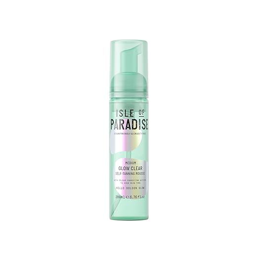 Isle of Paradise Glow Clear Self Tanning Mousse - Color Correcting Tanning Foam, Vegan and Cruelty Free, 6.76 Fl Oz skincare