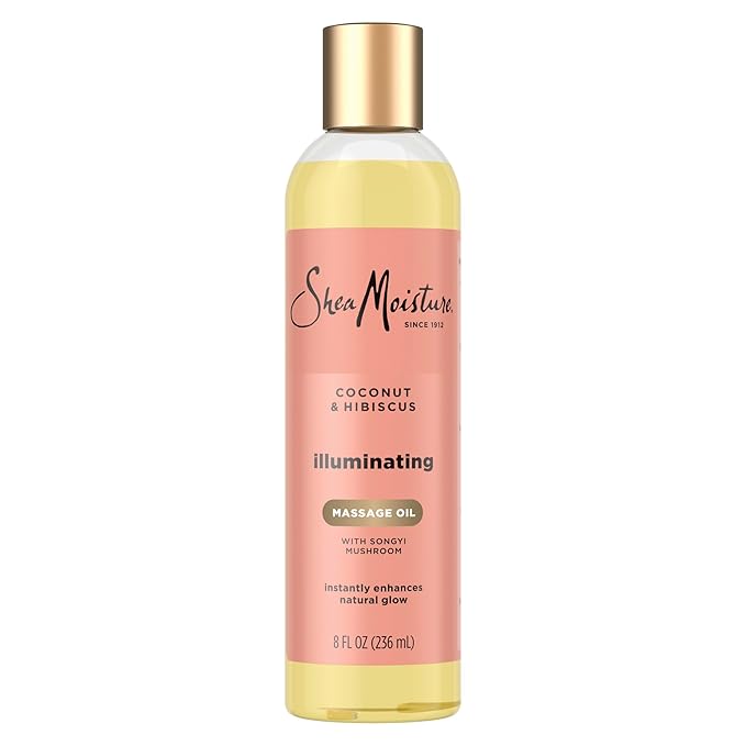 Shea Moisture Shea Moisture Coconut & Hibiscus Massage Oil and Body Oil for Dry Skin, Bath Oil with Coconut Oil and Vitamin E Oil for Skin, 8 oz Moisturiser