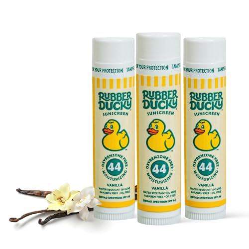 Rubber Ducky Rubber Ducky | Lip Balm with SPF 44, Water Resistant Sunscreen Lip Balm | Vegan, Untinted, Vanilla Flavor, with Vitamin E | All Season - Broad Spectrum Sunscreen for Lips Makeup/Base