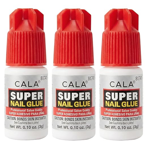 Cala CALA Super Nail Glue – Professional Quick Dry Nail Glue Adhesive for False Nails, Tips & Art Accessories – Salon Quality Strong Hold for Natural Nail Repair (Pack of 3) skincare