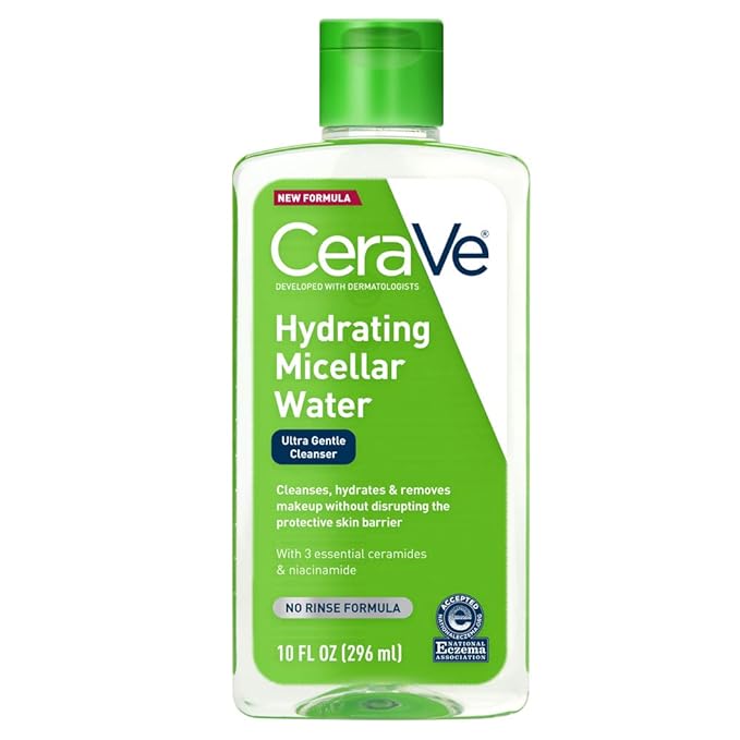 CeraVe CeraVe Micellar Water, Hydrating Facial Cleanser & Eye Makeup Remover with Niacinamide, Ceramides & Glycerin, Fragrance-Free & Non-Irritating, 10 Fluid Ounces Water Cleanser