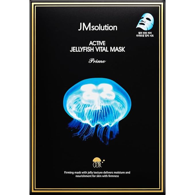 JMsolution JMsolution Active Jellyfish Waterful Mask | Deep Hydration & Firming with Jellyfish Extract, Collagen & Hyaluronic Acid | 33ml Essence | Korean Sheet Mask | 10 Sheets Sheet Mask