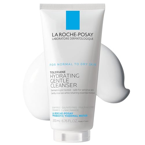 La Roche-Posay La Roche-Posay Toleriane Hydrating Gentle Facial Cleanser, Daily Face Wash with Ceramide and Niacinamide for Normal to Dry Sensitive Skin, Oil-Free, Fragrance Free Water Cleanser